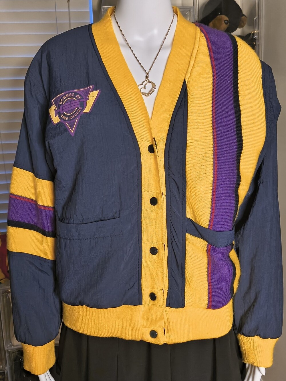 Vintage 90s School of Hard Knocks SOHK Hip Hop Varsity Jacket M